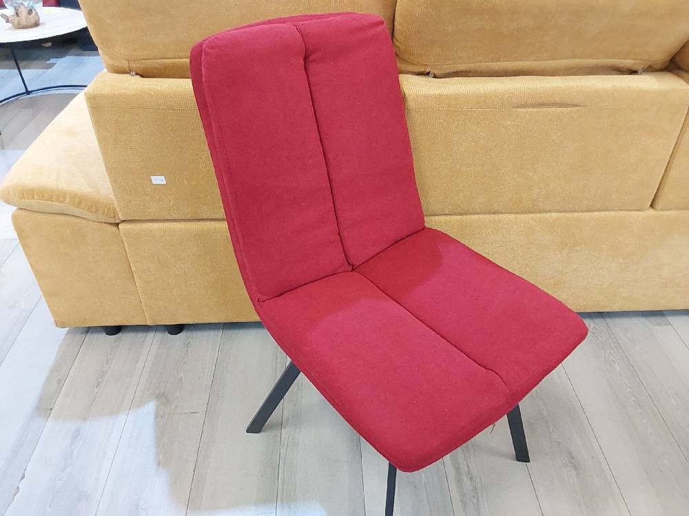 CHAISE TISSU ROUGE DOUBLE COUSSIN (1765RO) - 2EME CHOIX 