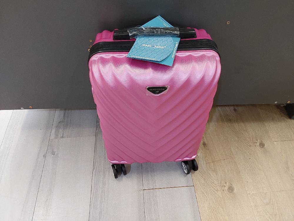 VALISE PM ROSE - MADISSON - 100% ABS - DOUBLE ROULETTES (93503)