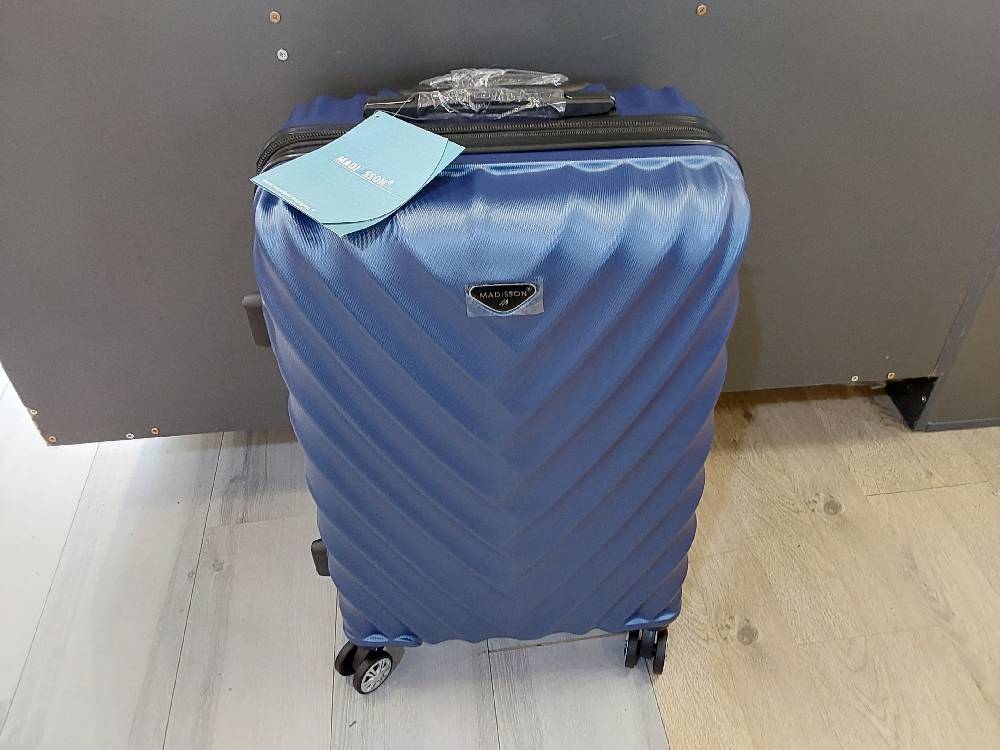 VALISE MM BLEU - MADISSON - 100% ABS - DOUBLE ROULETTES (93503)