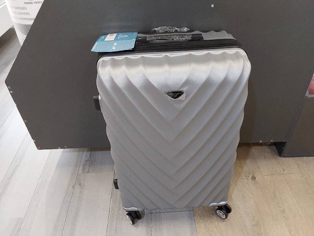 VALISE GM GRIS - MADISSON - 100% ABS - DOUBLE ROULETTES (93503)