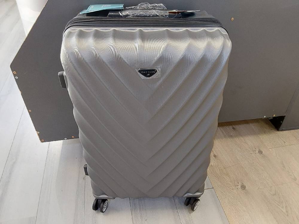 VALISE GM GRIS FONCE - MADISSON - 100% ABS - DOUBLE ROULETTES (93503)