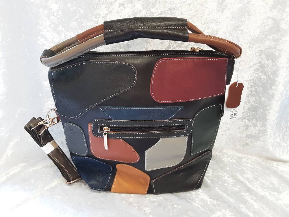 SAC A MAIN CUIR BRUN AVEC LANIERE (2599)