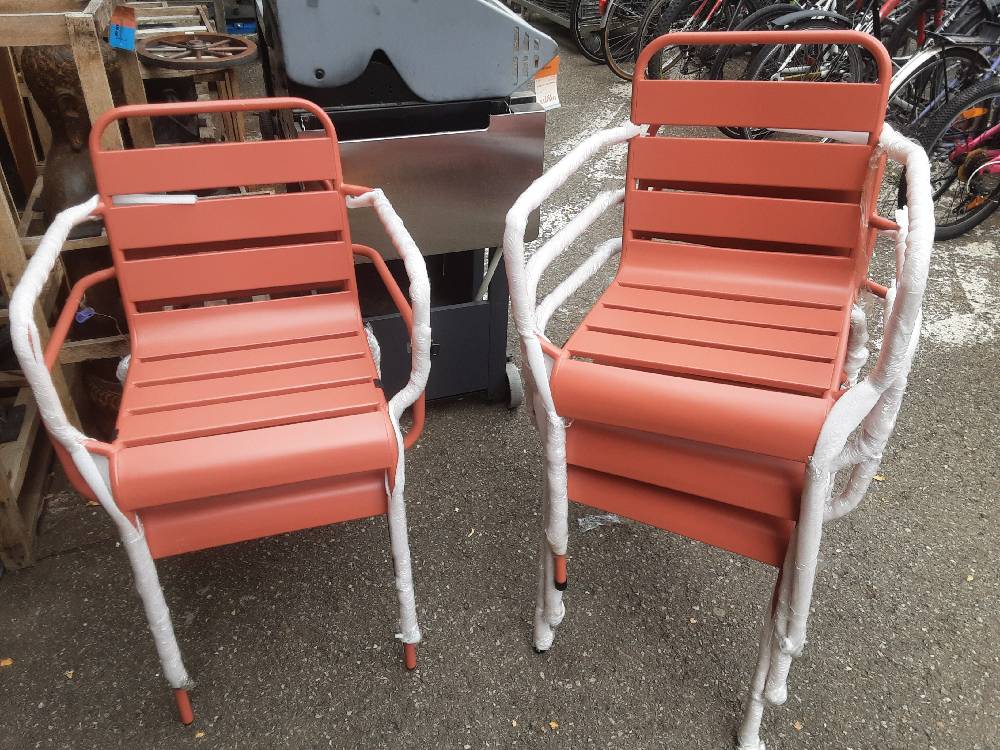 FAUTEUIL DE JARDIN EN MÉTAL TERRACOTTA (120593) 2ÈME CHOIX