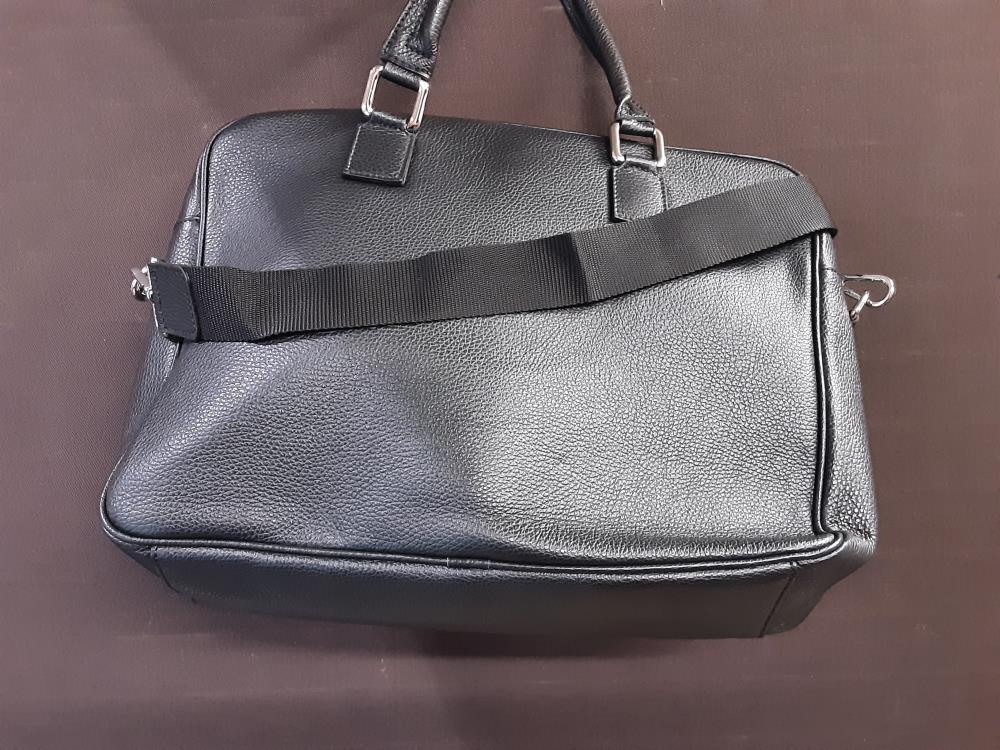 SAC 4 POUR ORDI CUIR NOIR GRAINE GENUINE