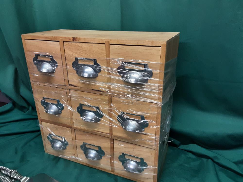 CASIER 59 EN BOIS 9 TIROIRS