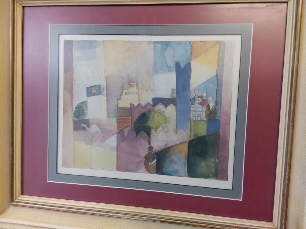 TABLEAU AQUARELLE MAISONS TOURS