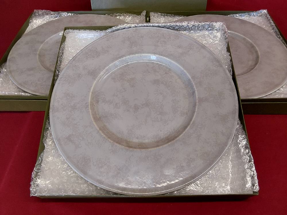 LOT DE 6 ASSIETTES DE PRÉSENTATION EN PORCELAINE CHRISTOFLE - SPÉCIAL LAVE-VAISSELLE
