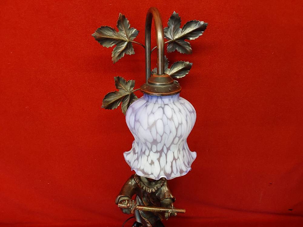 LAMPE 1 TULIPE VIOLETTE EN RESINE ENFANT MUSICIEN