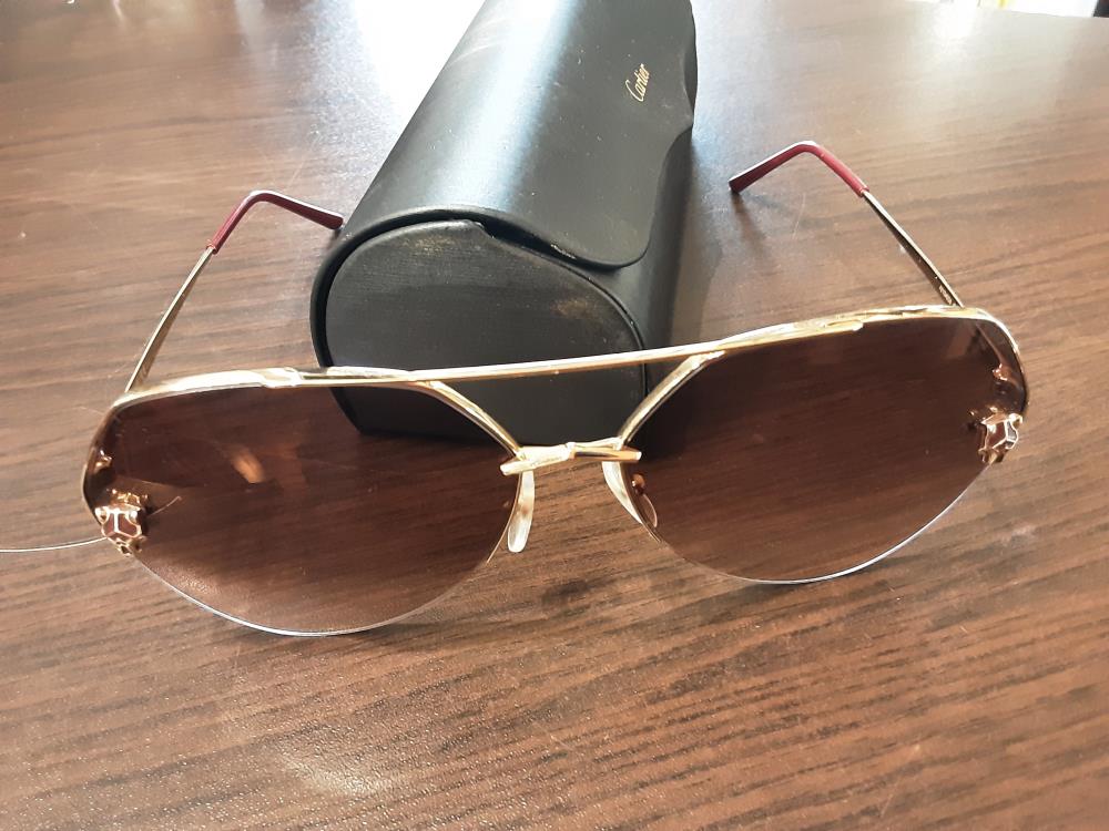 PAIRE DE LUNETTES DE SOLEIL CARTIER CT0355S XL CAT.2 DANS SON ETUI