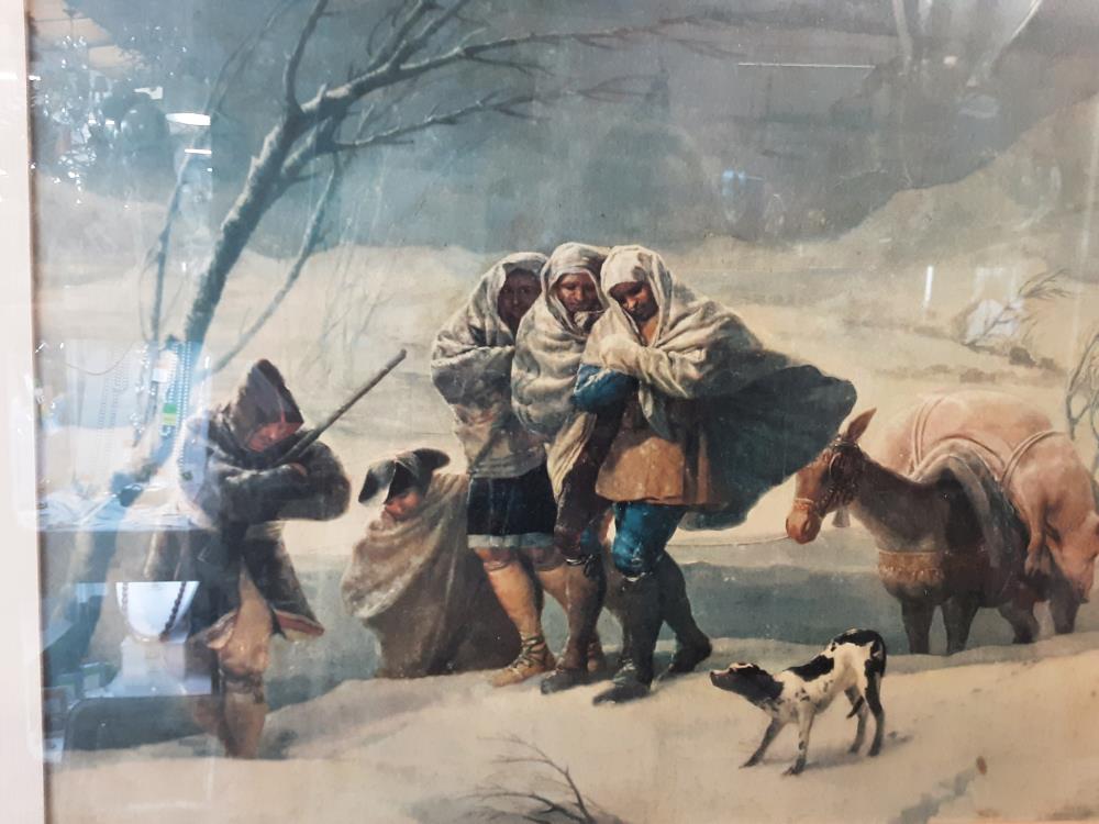TABLEAU CADRE BOIS AFFICHE PERSONNAGES SAISON D'HIVER