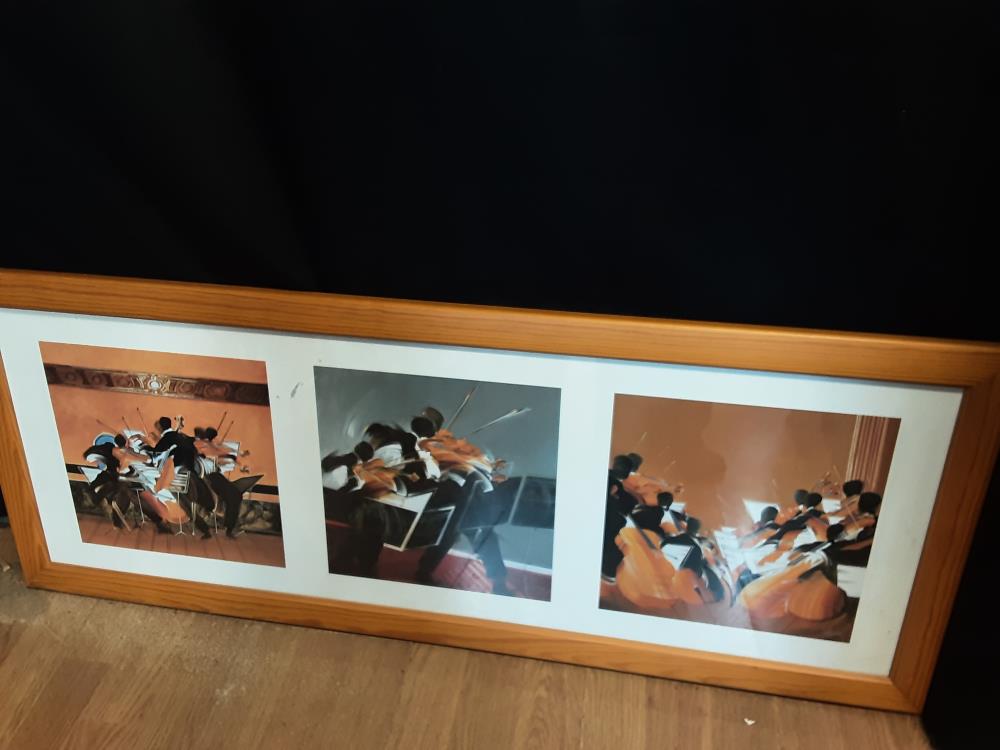 TABLEAU CADRE BOIS MOTIF MUSICIENS