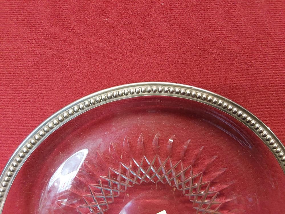 ASSIETTE VERRE ET ARGENT DIAMETRE 22CM