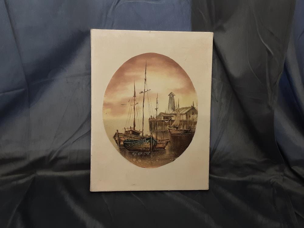 TABLEAU MARINE SANS CADRE SIGNE W.ZELLER