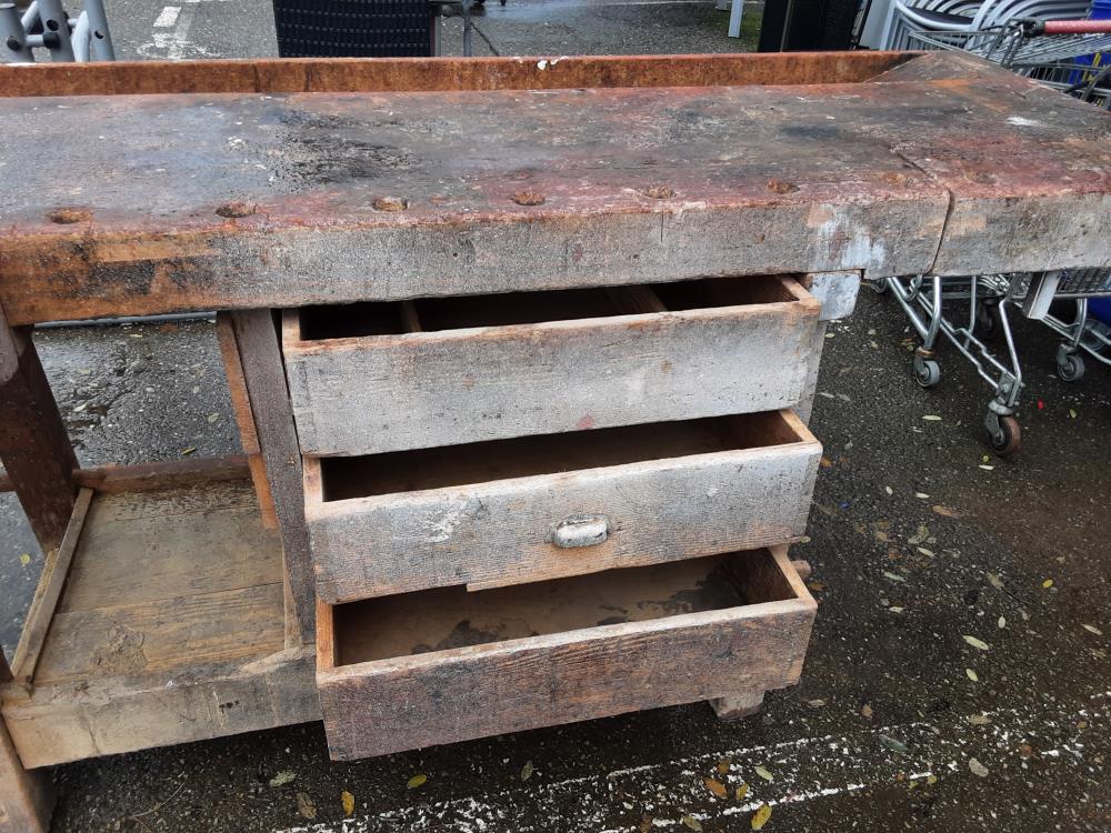 ETABLI DE MENUISIER 3 TIROIRS 2 ETAUX EN BOIS