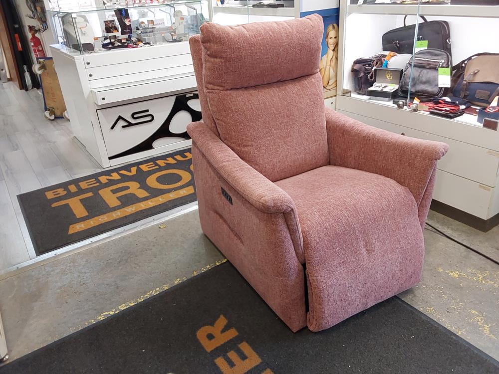 FAUTEUIL RELAX ELECTRIQUE RELEVEUR TISSUS ROSE  2 MOTEURS
