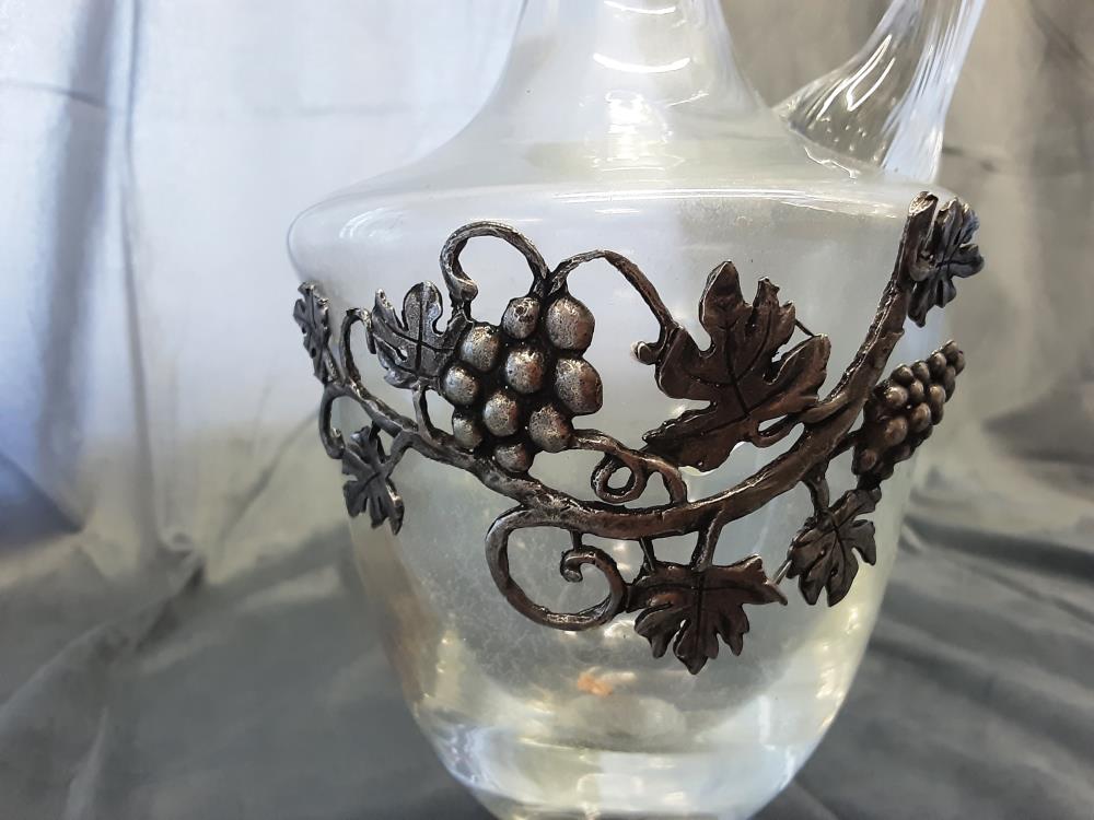 CARAFE À DÉCANTER EN VERRE DÉCO EN ÉTAIN