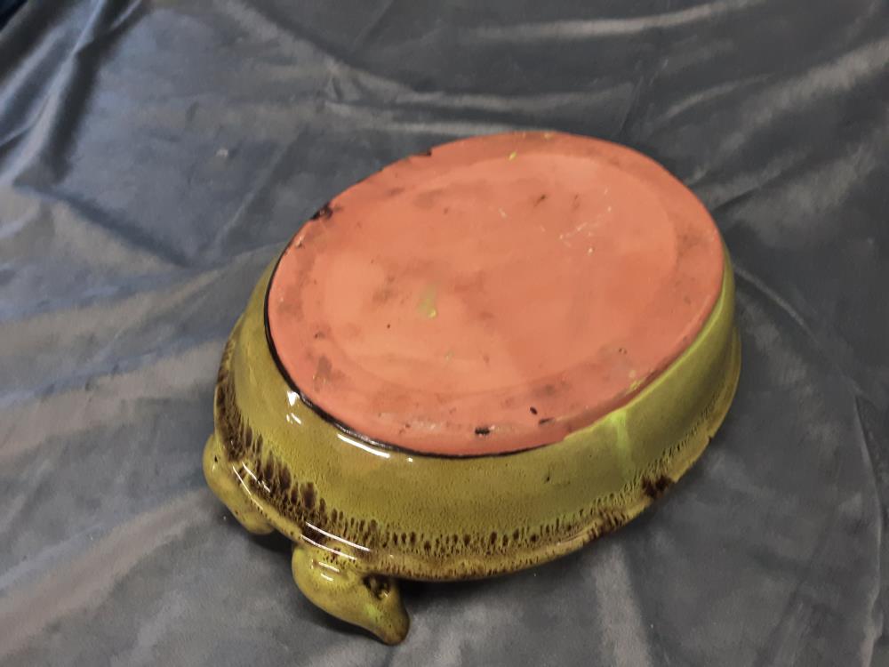 ABREUVOIR À OISEAUX VERT EN TERRE CUITE