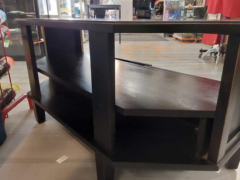 MEUBLE TV BOIS COLORI NOIR 2 TIROIRS 1 NICHE