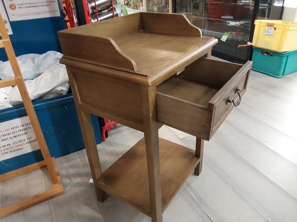 MEUBLE TELEPHONE BOIS CLAIR 1 TIROIR