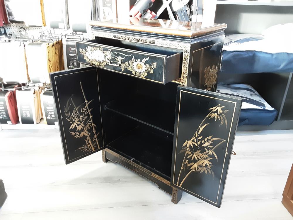 MEUBLE BAS 2 PORTES 1 TIROIR DECOR ASIATIQUE