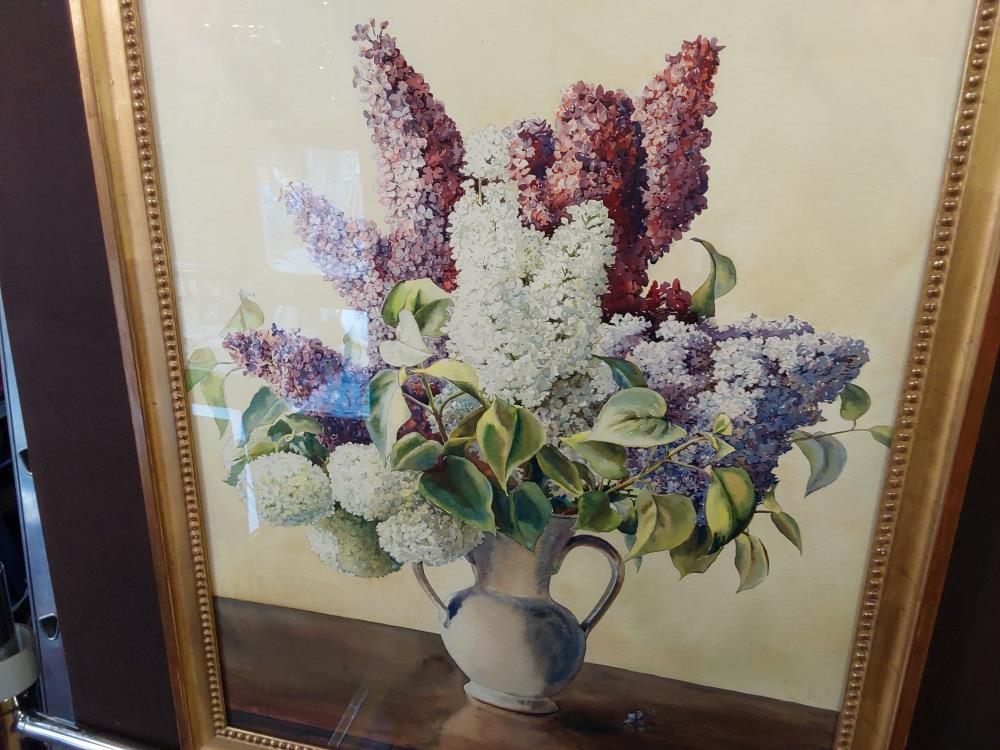 TABLEAU BOUQUET DE FLEURS LILAS