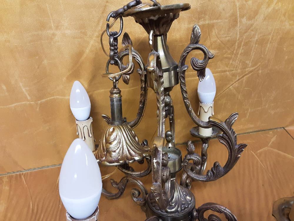 LUSTRE EN BRONZE 4 FEUX