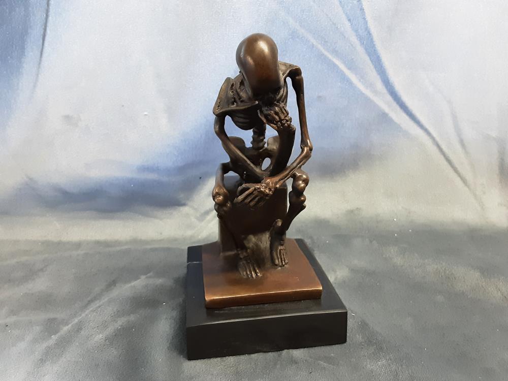 STATUETTE EN BRONZE PENSEUR SQUELETTE (SL-32)