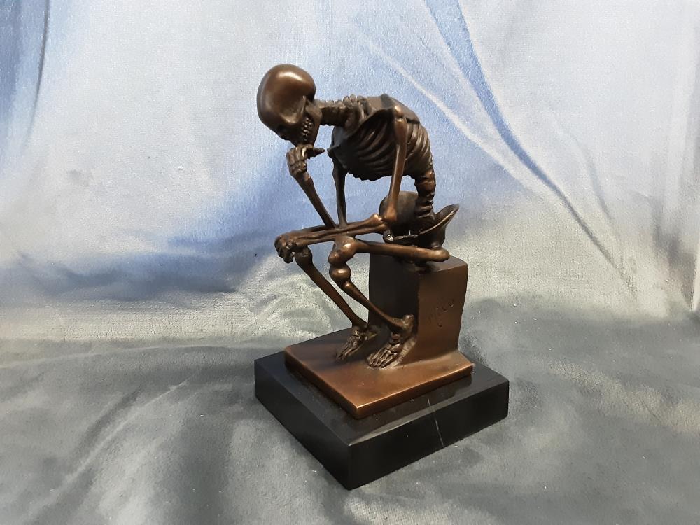 STATUETTE EN BRONZE PENSEUR SQUELETTE (SL-32)