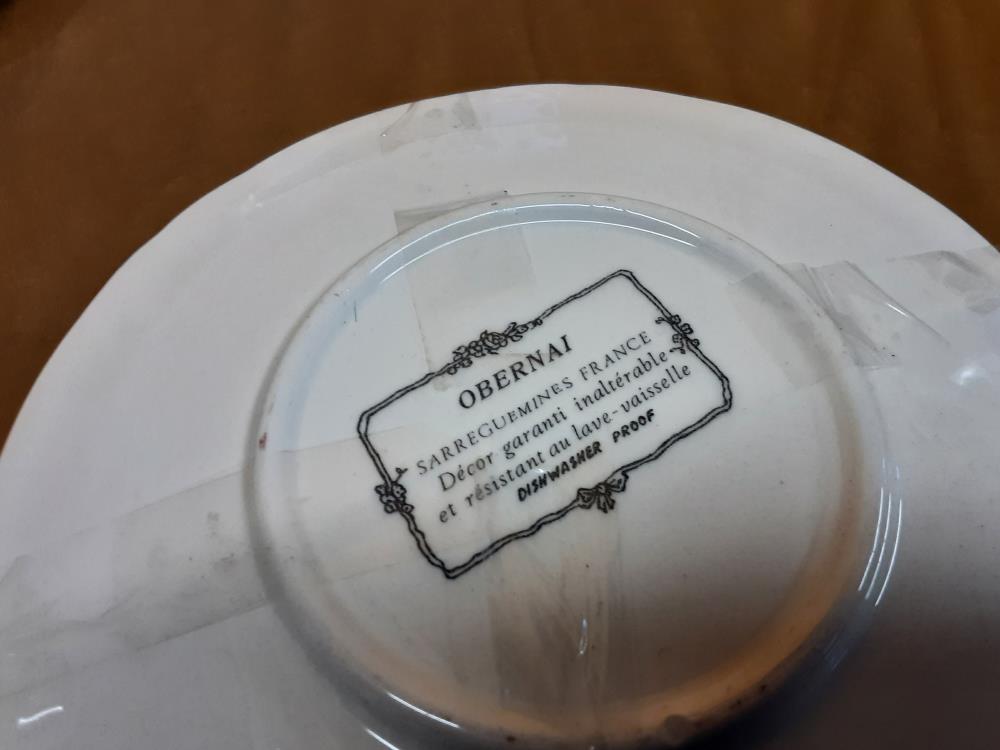 TASSE A THÉ + SOUS TASSE OBERNAI SARREGUEMINES