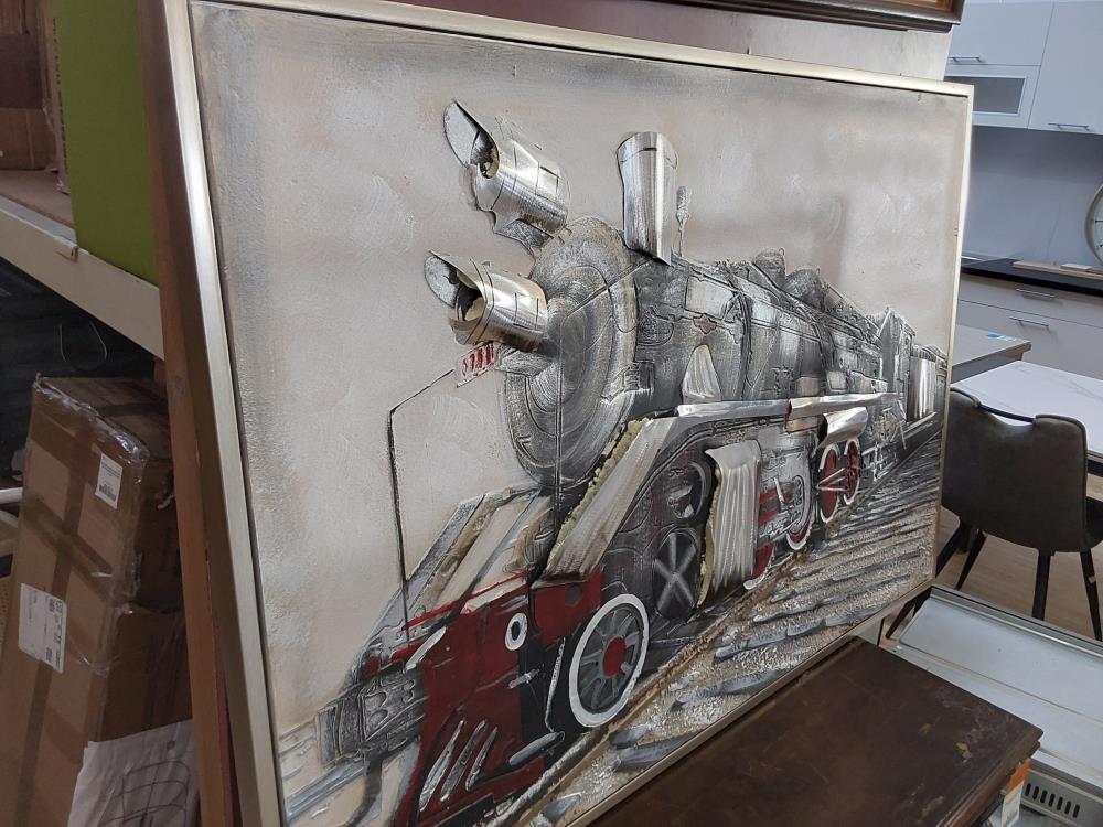 TABLEAU LOCOMOTIVE RELIEF 120X84CM (OP-19)