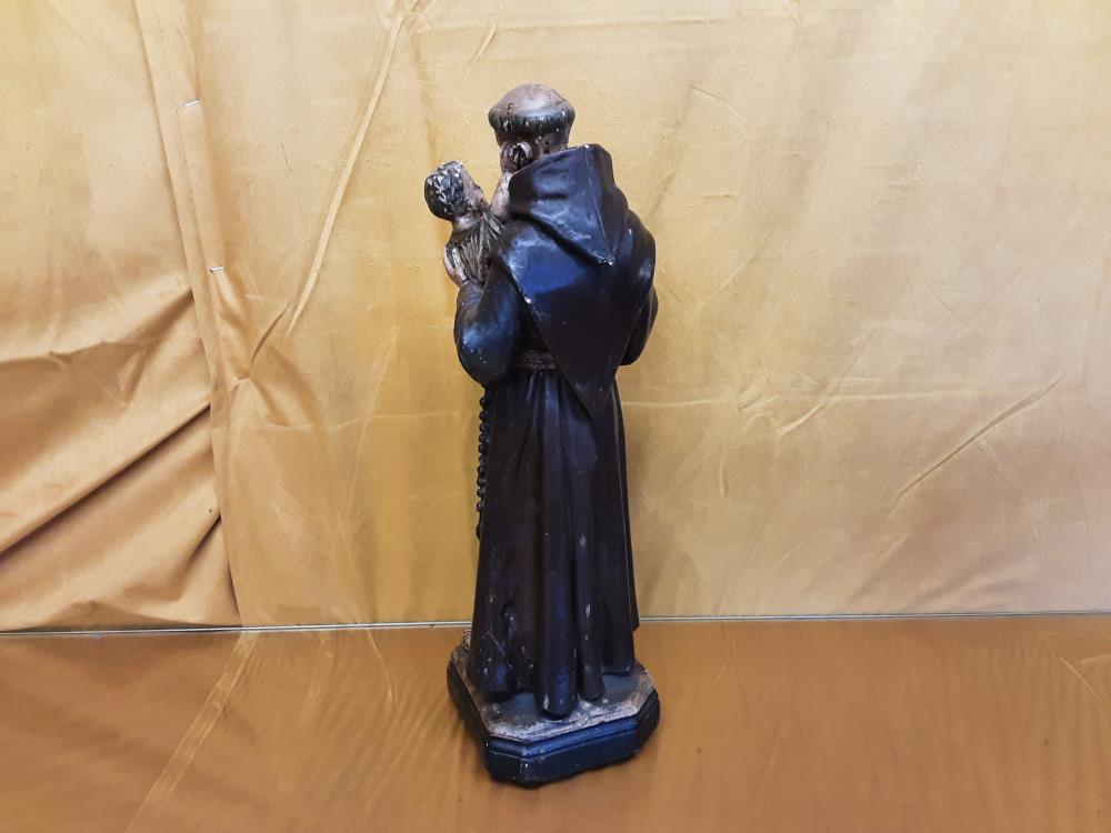 STATUETTE ST ANTOINE ET L'ENFANT EN PLATRE
