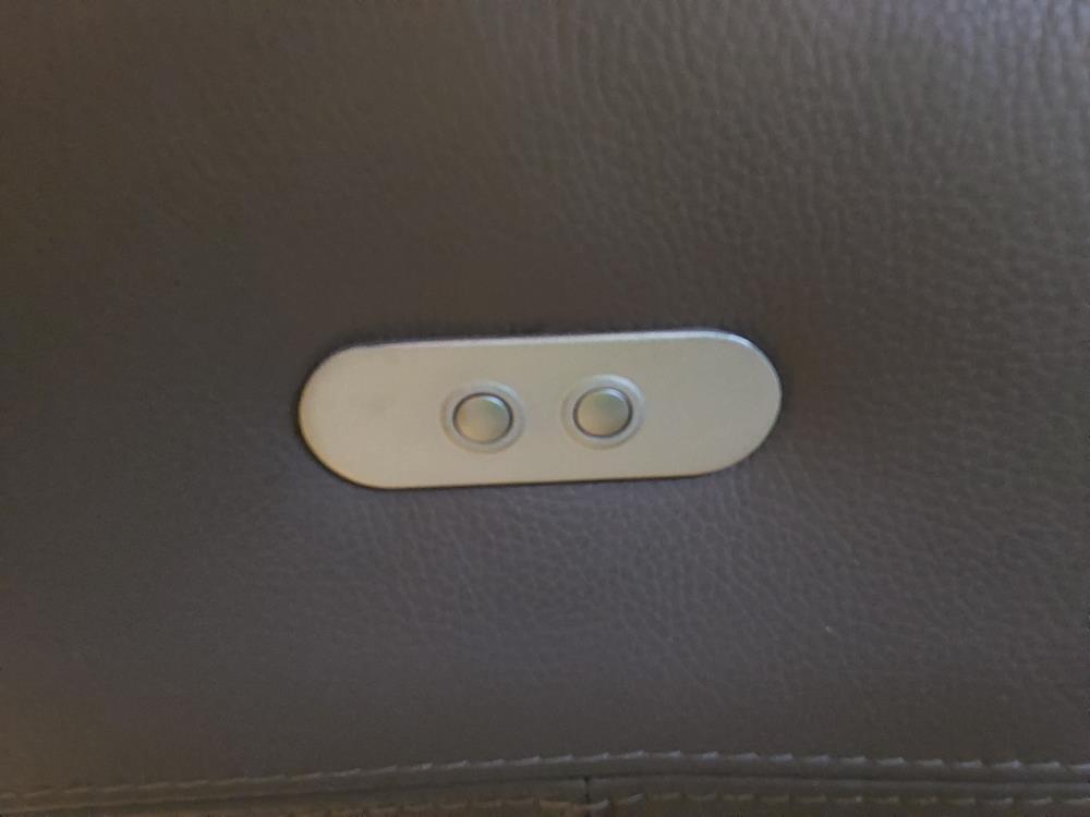 CANAPÉ 3 PLACES DONT 1 RELAX ÉLECTRIQUE CUIR BICOLORE BEIGE TAUPE