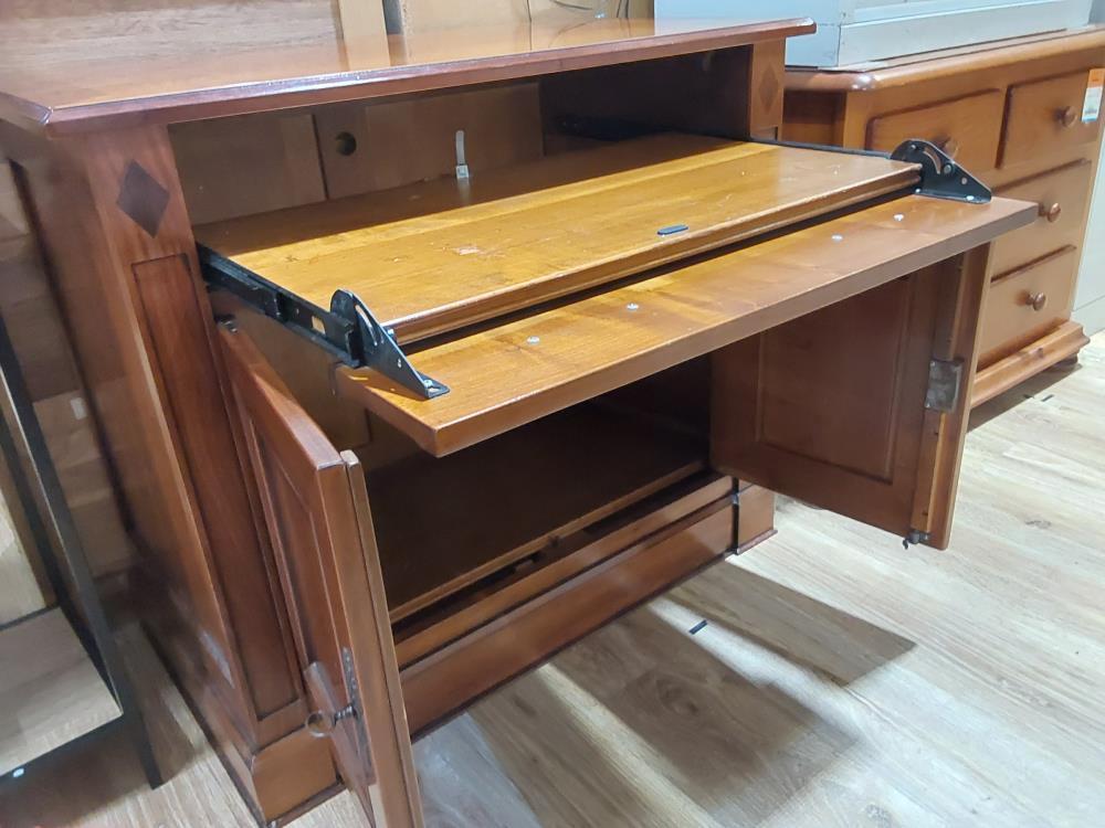 MEUBLE TV EN MEURISIER 2 PORTES 1TIROIR A CLAPET