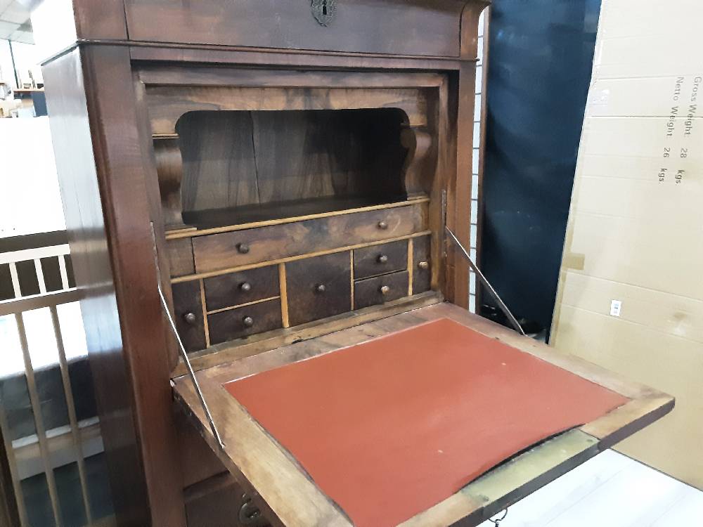 SECRETAIRE 1 PORTE 12 TIROIRS LP PLATEAU MARBRE NOIR