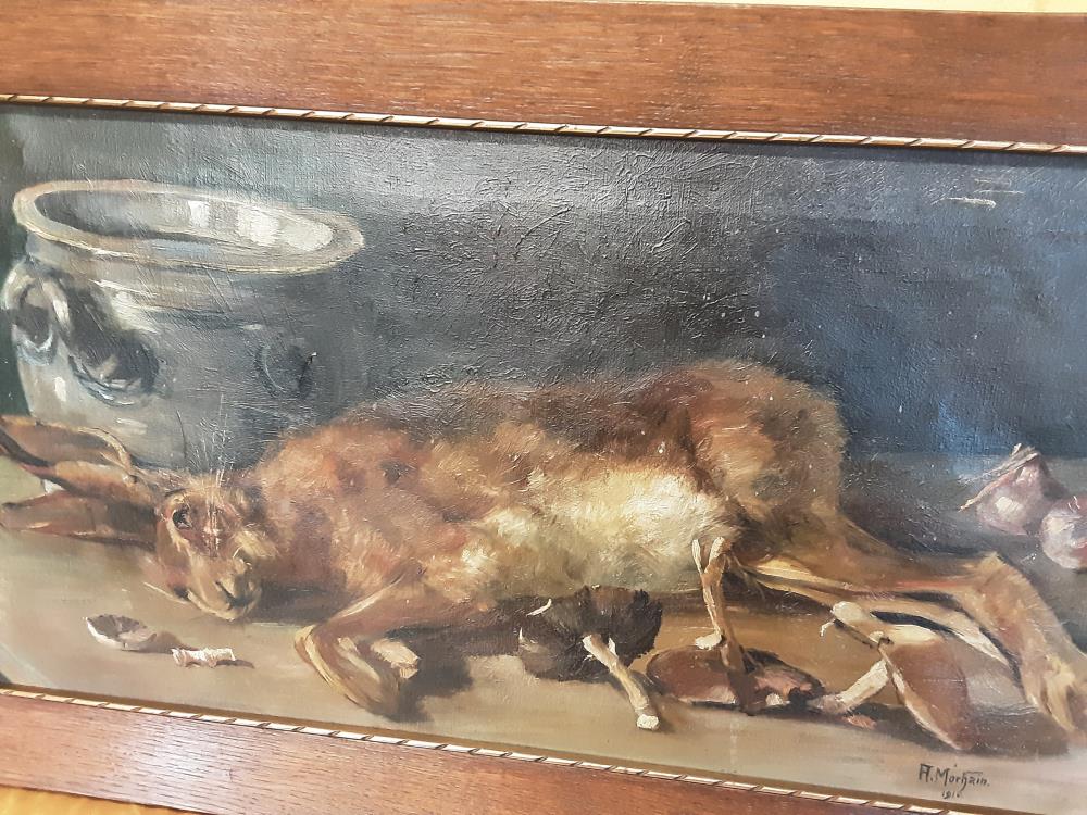 TABLEAU NATURE MORTE SIGNÉ A.MORHAIN 1910