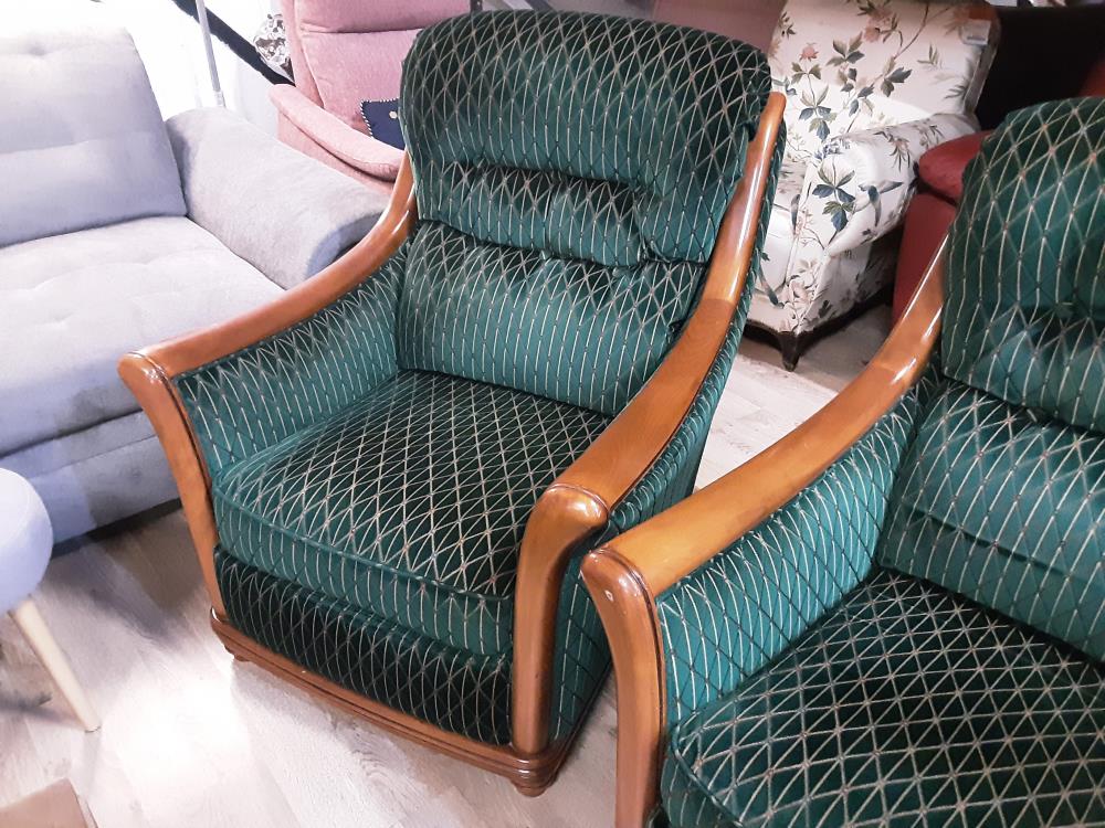 CANAPE EN CUIR VERT 3 PLACES CONVERTIBLE