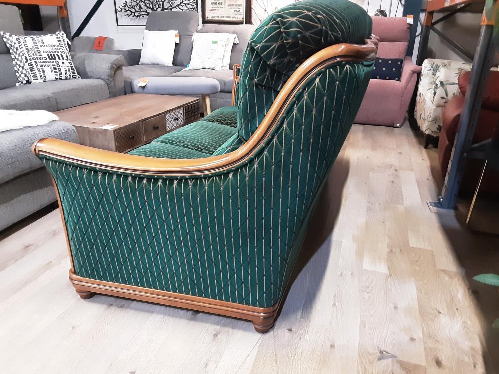 CANAPE EN CUIR VERT 3 PLACES CONVERTIBLE