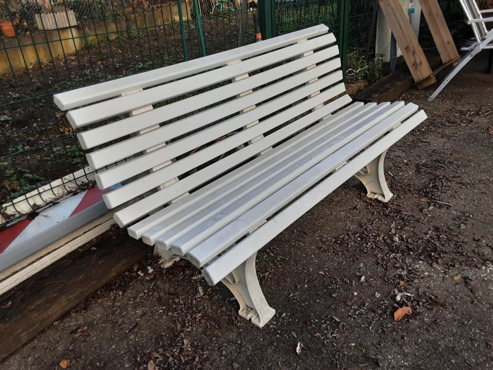 BANC DE JARDIN PVC BLANC