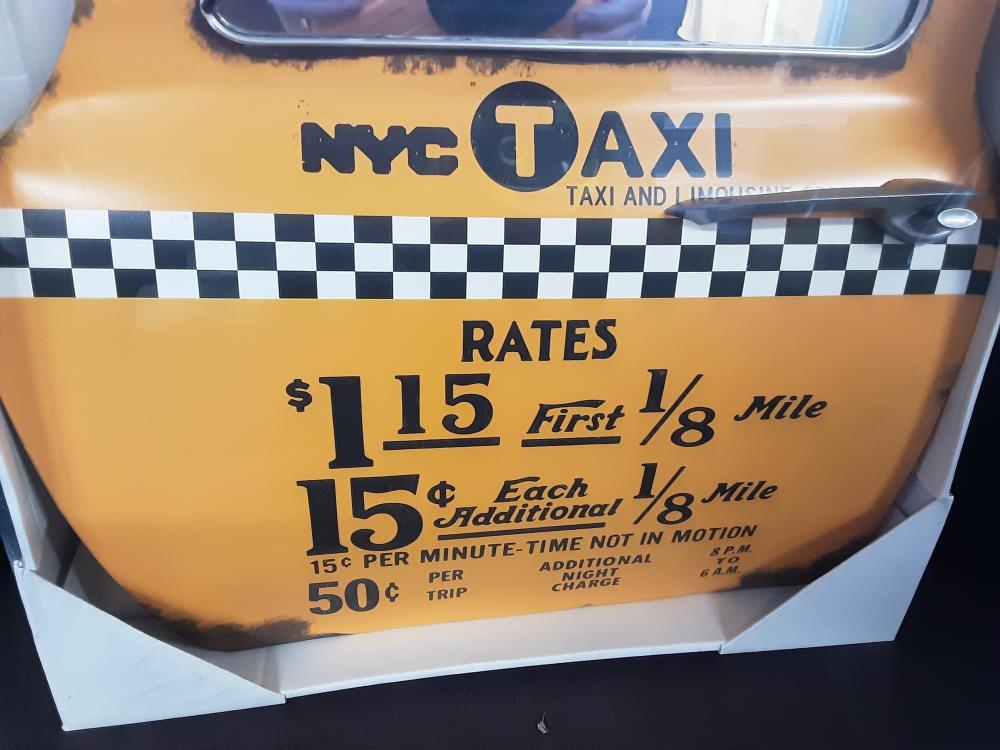 PLAQUE MIROIR PORTE TAXI JAUNE