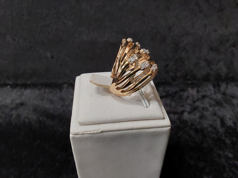 BAGUE PL-OR AVEC STRASS