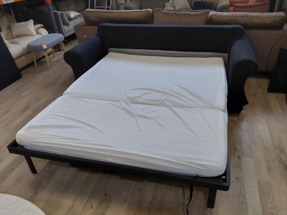 CANAPÉ 3 PLACES CONVERTIBLE TISSUS NOIR