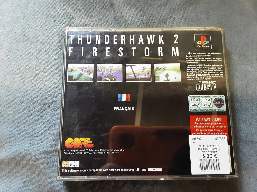 JEU PLAYSTATION THUNDERHAWK2 FIRESTORM