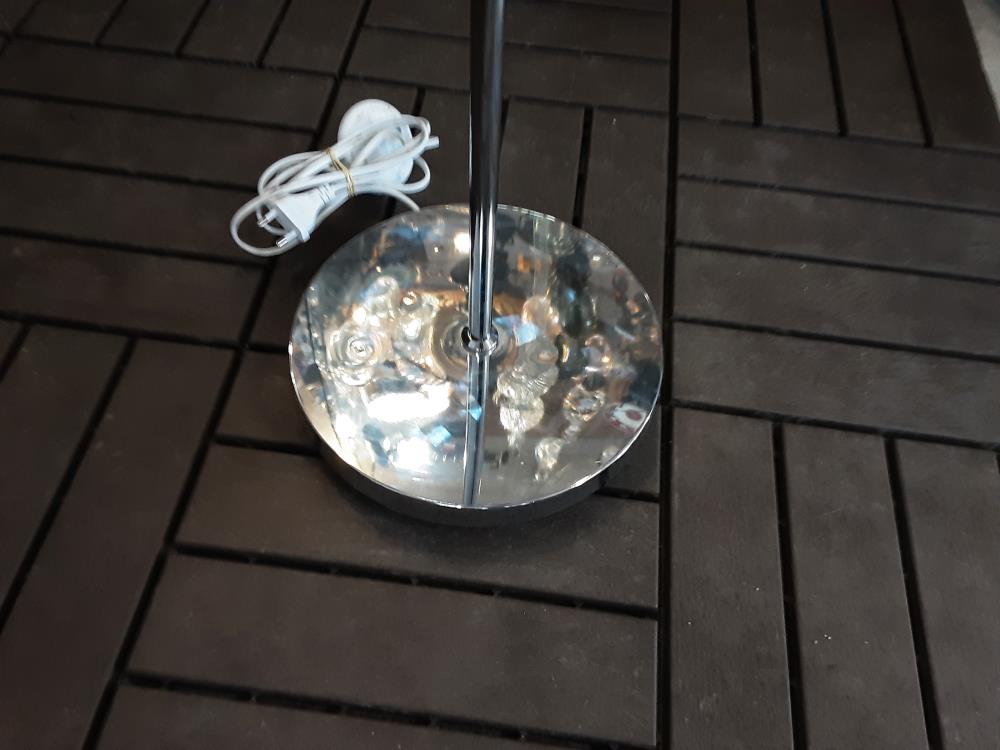 LAMPADAIRE ABAT JOUR VELOURS GRIS + PAMPILLES INTERIEUR