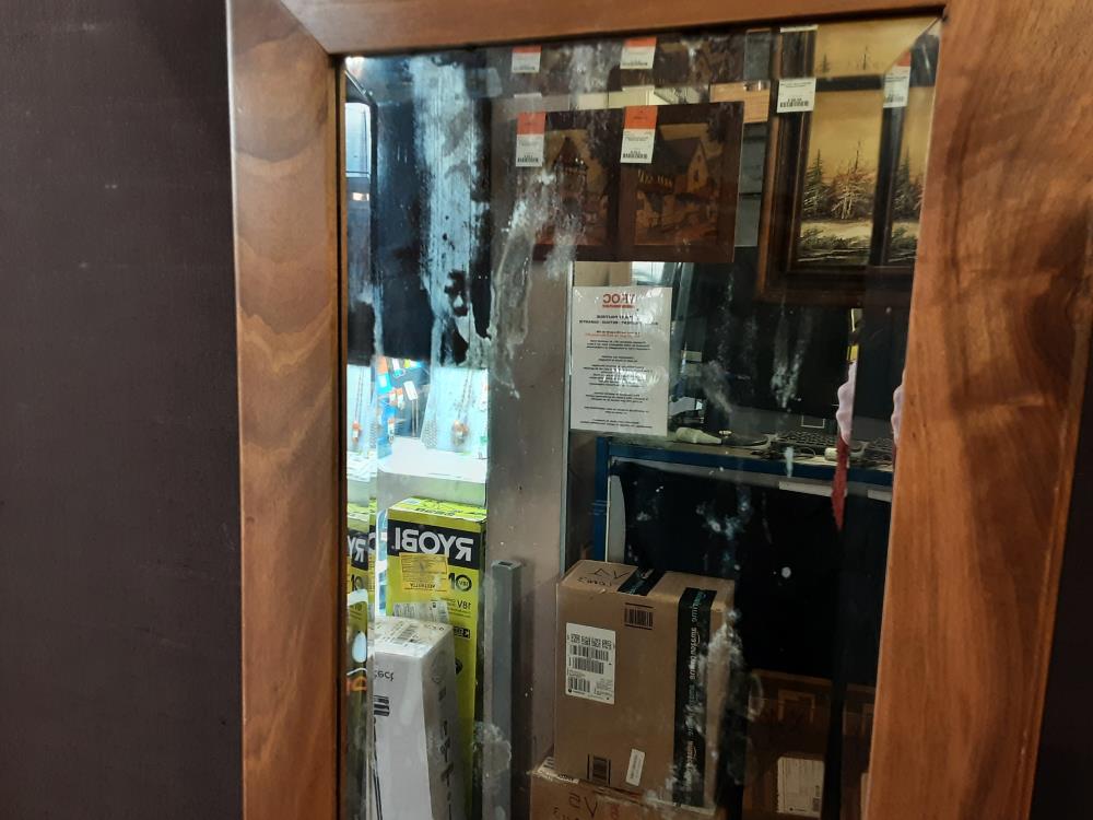 MIROIR BISEAUTÉ ANCIEN CADRE BOIS A RESTAURER