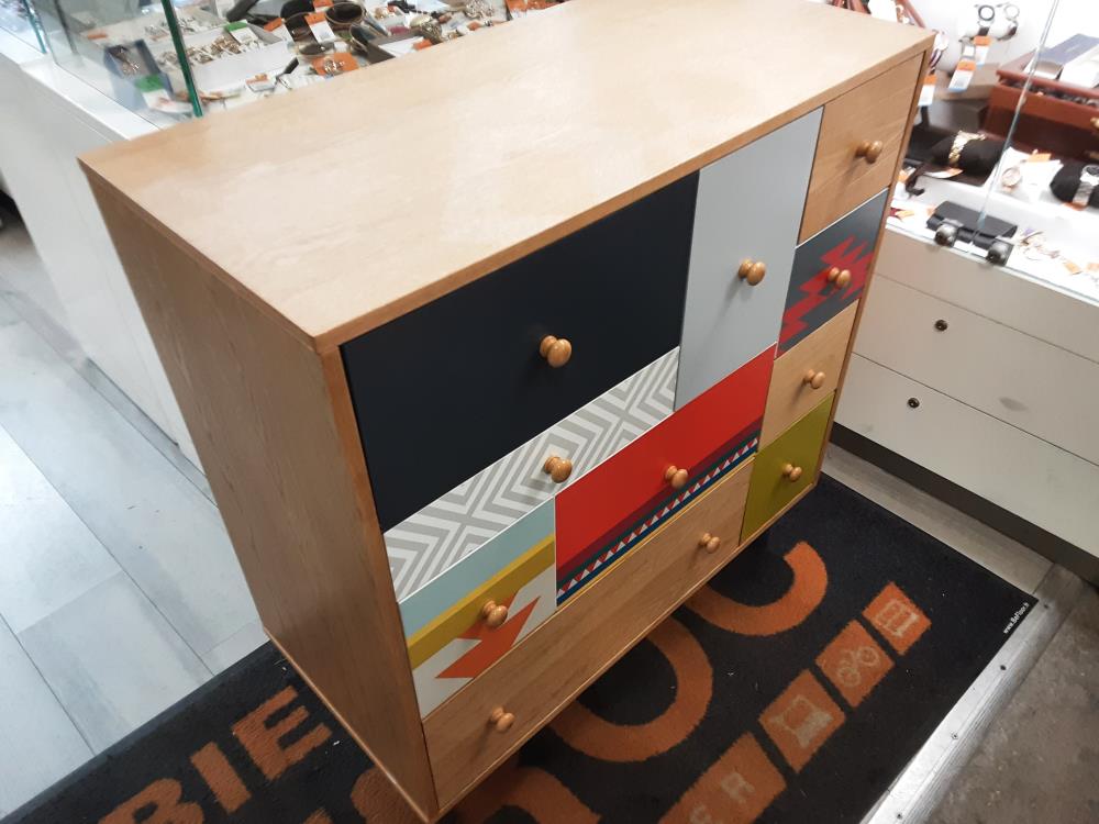 COMMODE BOIS 10 TIROIRS COLORÉS MAISON DU MONDE