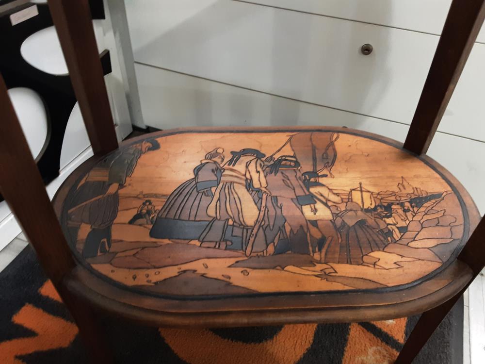 TABLE - DESSERTE OVALE BRETONNE PYROGRAVURE