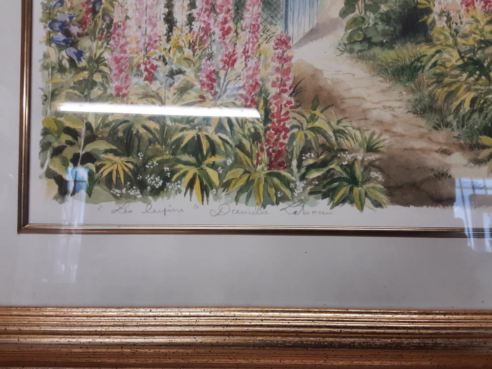 TABLEAU MAISON JARDIN FLEURI SIGNE