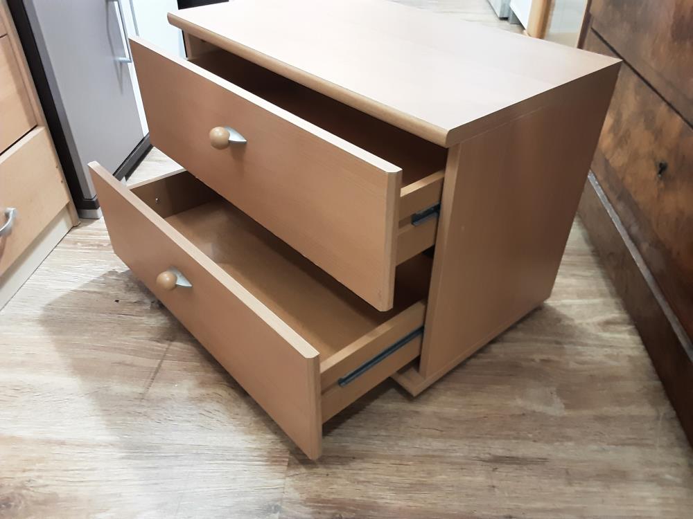 CHEVET 2 TIROIR COLORIS BRUN