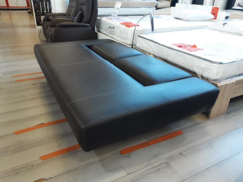 CANAPE CONVERTIBLE AVEC COFFRE SIMILI NOIR