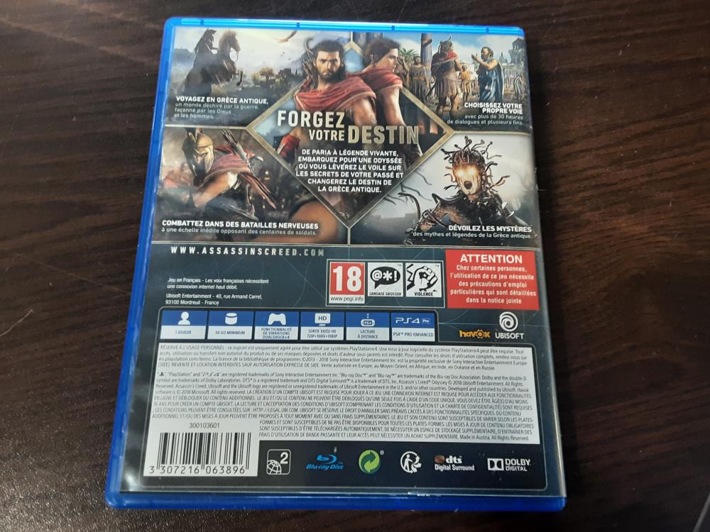 JEU PS4 ASSASSINS CREED ODYSSEY